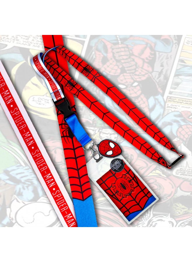 Bioworld Spider-Man Classic ID Lanyard Badge Holder with 1.5" Rubber Charm Pendant and Collectible Sticker - Image 3
