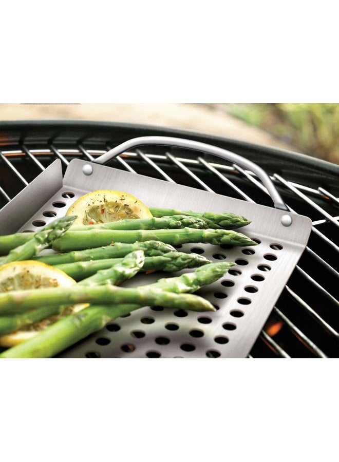 Outset 76630 Stainless Steel Grill Topper Grid, Set of 2, 11"x7" and 11"x17" - Image 2