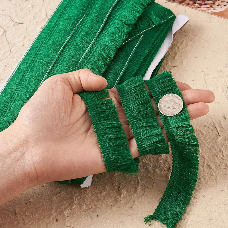 Mega Pet MegaPet Polyester Fringe Tassel Lace Trim 1 Inch x 82 Feet Chainette Fringe Fibre Trim Green for Sewing Quilting Clothes Accessories Lampshade Curtain Home Decoration - Image 4