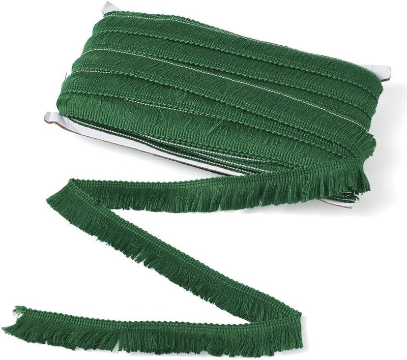 Mega Pet MegaPet Polyester Fringe Tassel Lace Trim 1 Inch x 82 Feet Chainette Fringe Fibre Trim Green for Sewing Quilting Clothes Accessories Lampshade Curtain Home Decoration - Image 1