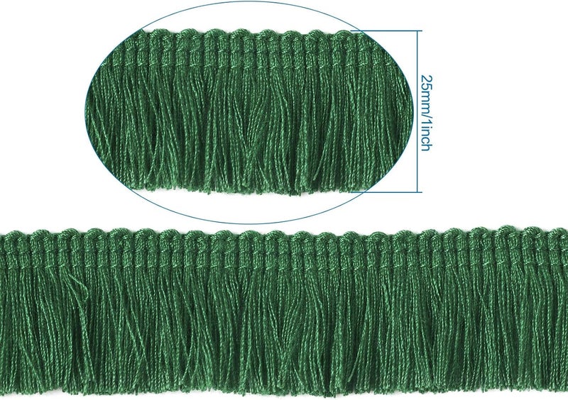 Mega Pet MegaPet Polyester Fringe Tassel Lace Trim 1 Inch x 82 Feet Chainette Fringe Fibre Trim Green for Sewing Quilting Clothes Accessories Lampshade Curtain Home Decoration - Image 3