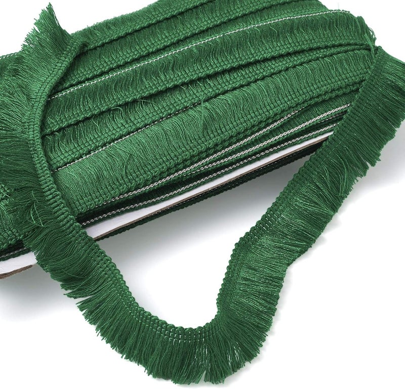 Mega Pet MegaPet Polyester Fringe Tassel Lace Trim 1 Inch x 82 Feet Chainette Fringe Fibre Trim Green for Sewing Quilting Clothes Accessories Lampshade Curtain Home Decoration - Image 2