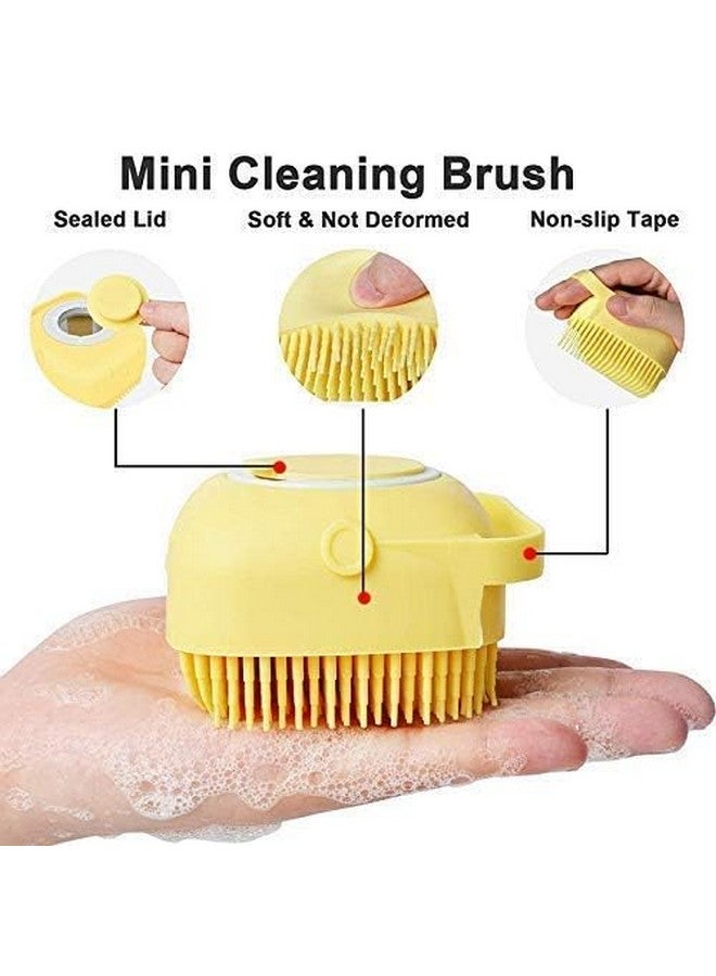 Glowhouse 2 Pcs Combo Silicone Soft Bath Body Brush with Shampoo Dispenser Back BrushUltra Exfoliating Scrubber Deep Cleaning Gentle Massage Exfoliation Kids Men Women use in Shower Scrub multicolor - Image 4