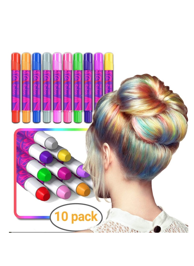 Desire Deluxe Desire Deluxe Hair Chalk for Girls Makeup Kit of 10 Temporary Colour Pens Gifts, Great Toy for Kids Age 5 6 7 8 9 10 11 12 13 Years Old, "Blue,Green,Grey,Pink,Purple  - Image 4
