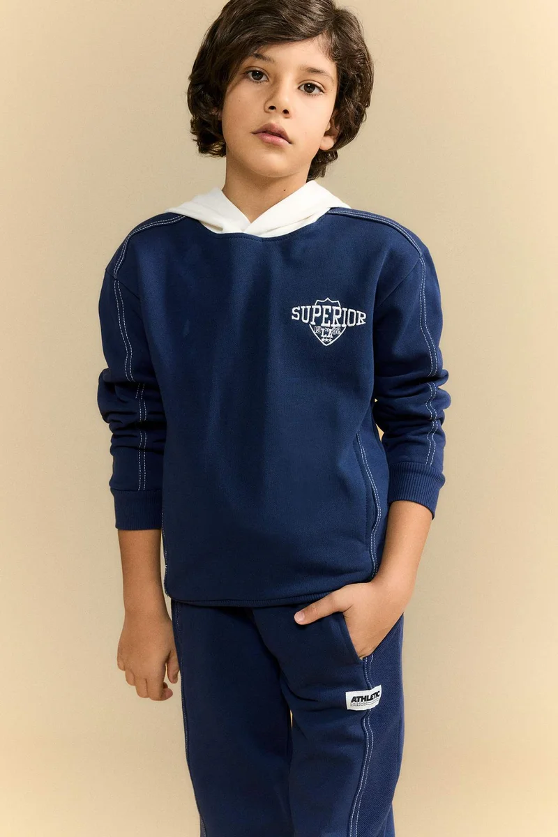 ديفاكتو Boy Printed Hoodie Sweatpants 2 Piece Set