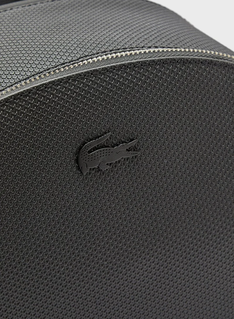 LACOSTE Chantaco Matte Stitched Leather Backpack