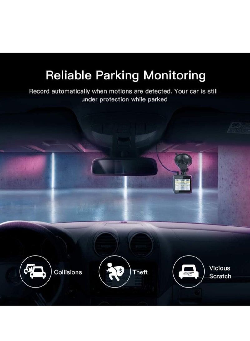 AROAQ Dash Cam Clear Night Vision Motion Detection Full HD 1080P - Image 3