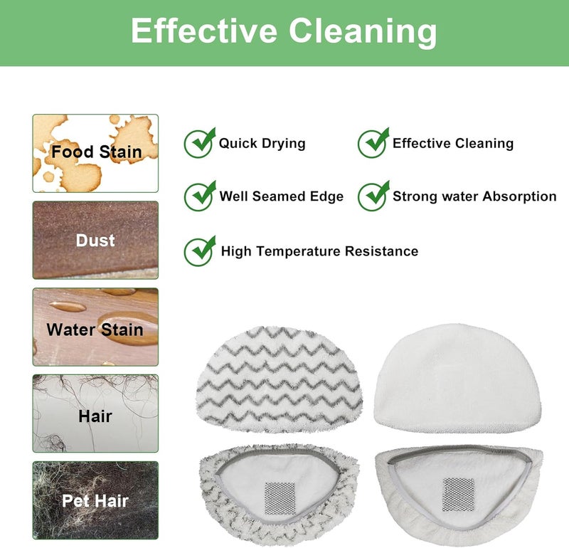 APRIL-FLOWER 10 Pack Steam Mop Replacement Pads for Bissell Powerfresh Steam Mop Pads. Compatible with 1940 1440 1544 1806 2075 2685 2814 Series. Model 19402 19404 19408 19409 1940A 1940F 1940Q 1940T 1940W 15441 - Image 5