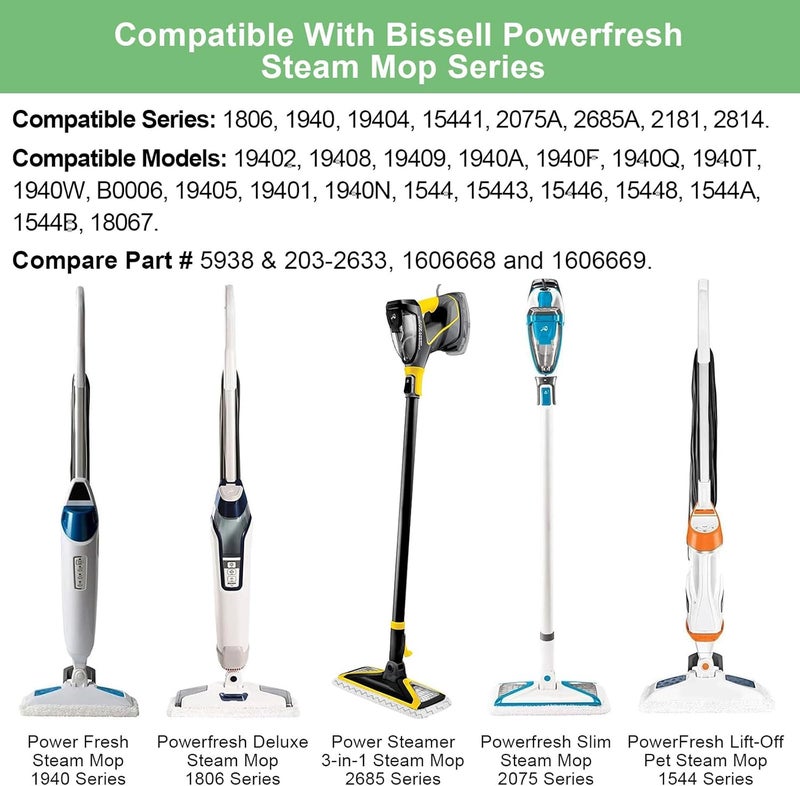 APRIL-FLOWER 10 Pack Steam Mop Replacement Pads for Bissell Powerfresh Steam Mop Pads. Compatible with 1940 1440 1544 1806 2075 2685 2814 Series. Model 19402 19404 19408 19409 1940A 1940F 1940Q 1940T 1940W 15441 - Image 2