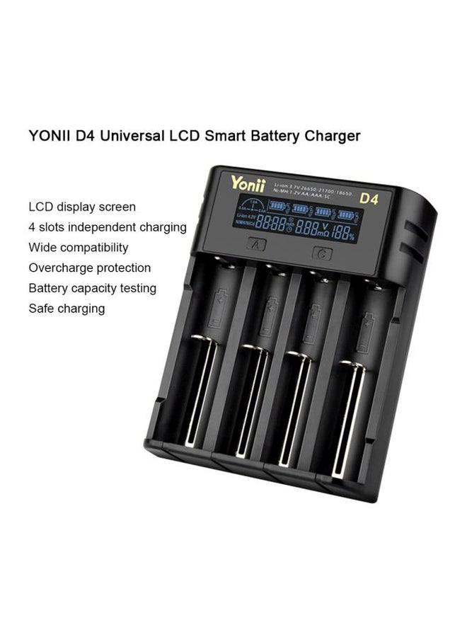 Yonii D4 LCD Battery Charger Black - Image 2