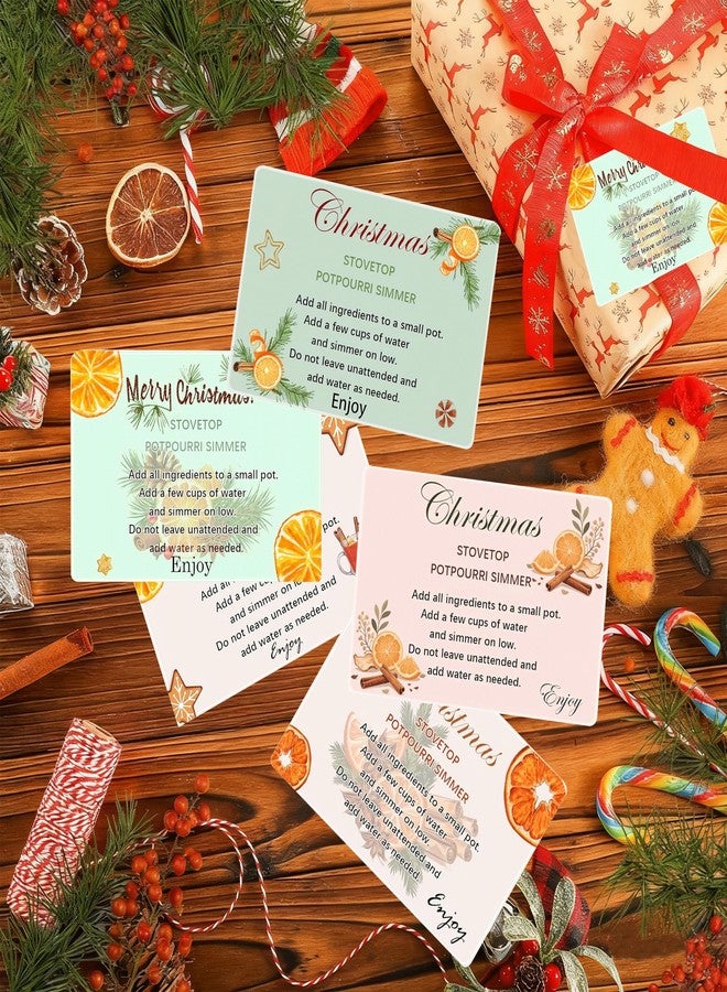 wootile Christmas Stovetop Potpourri Tag Gift Stickers 100 Pcs Simmer Pot Potpourri Instructions Stcikers Stovetop Simmer Instruction Sticker for Christmas Party Holiday Scents and Party Favor (Sticker) - Image 2