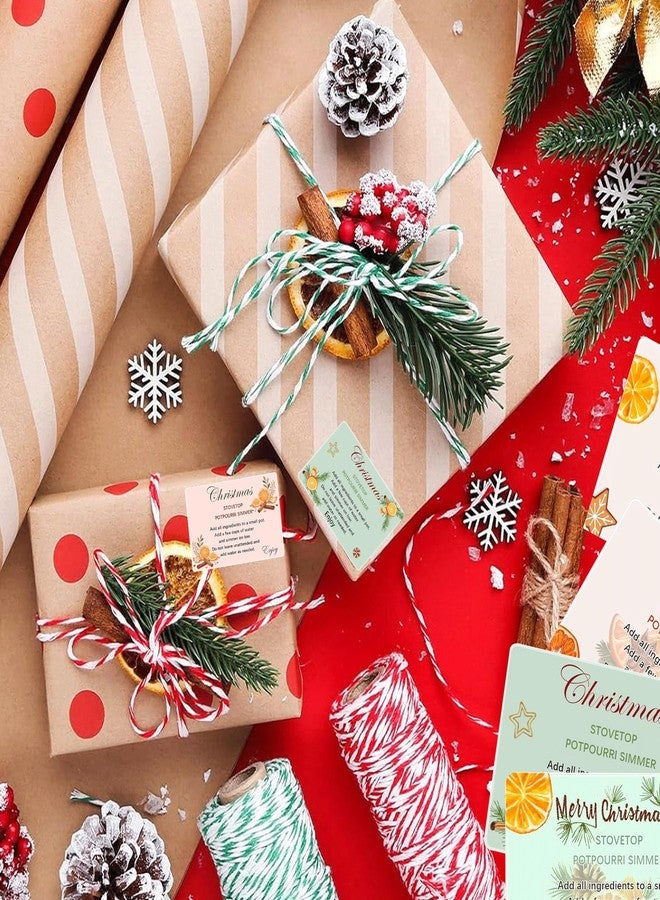 wootile Christmas Stovetop Potpourri Tag Gift Stickers 100 Pcs Simmer Pot Potpourri Instructions Stcikers Stovetop Simmer Instruction Sticker for Christmas Party Holiday Scents and Party Favor (Sticker) - Image 5