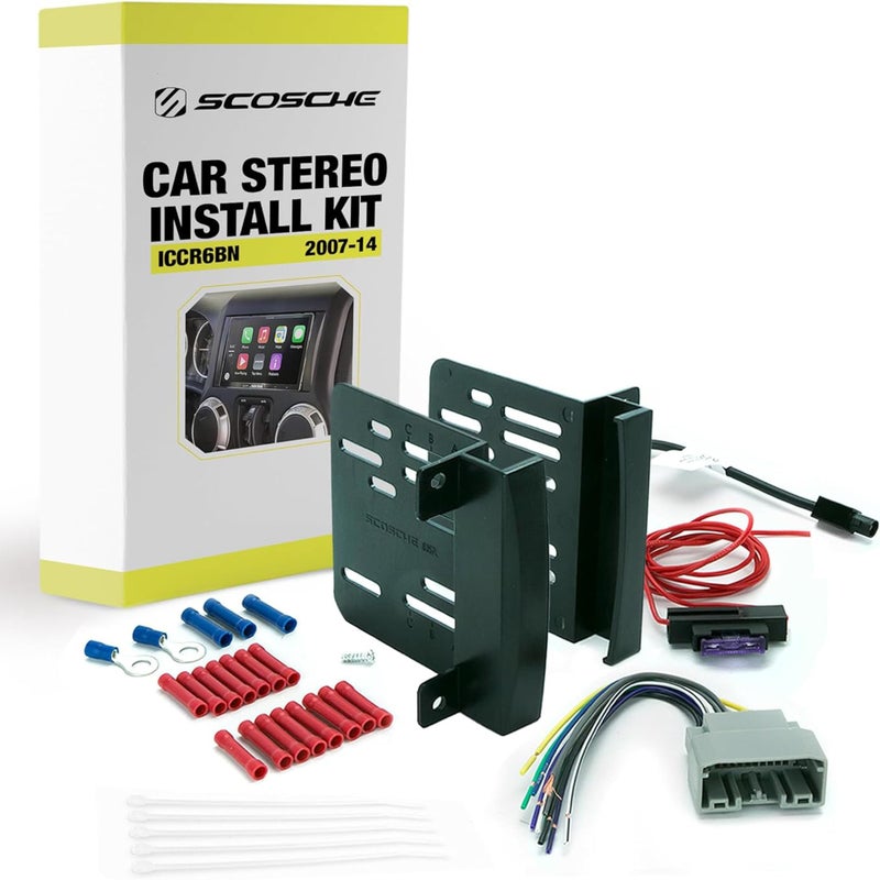 Scosche Install Centric ICCR6BN Compatible with Select Chrysler/Dodge/Jeep 2007-14 Double DIN Complete Stereo Installation Solution for Installing an Aftermarket - Image 1