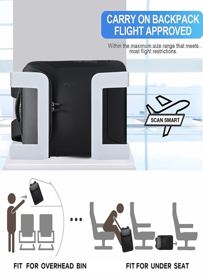 بانجي حقيبة ظهر بانج للكمبيوتر المحمول، حقيبة ظهر للأعمال للرجال والنساء، أسود، بدون قفل + منفذ USB، للكمبيوتر المحمول - Image 4