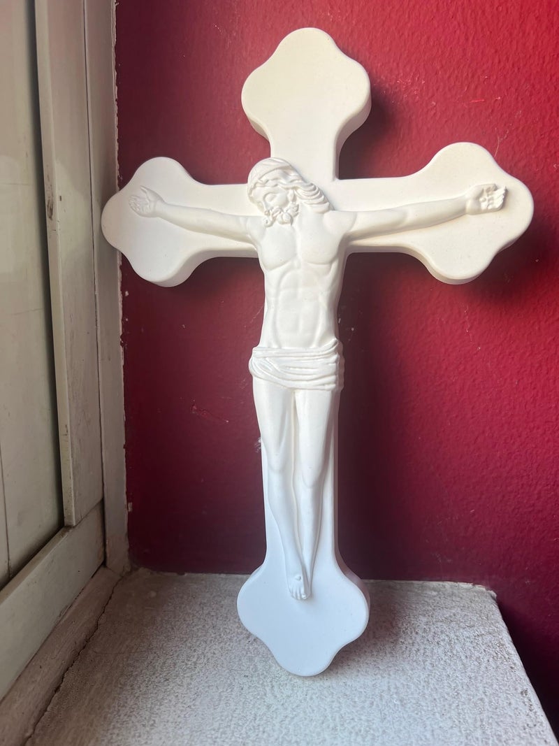 UP TO DATE EGYPT - Jesus Crucifixion Porcelain Cross - Elegant Decor - - Image 1
