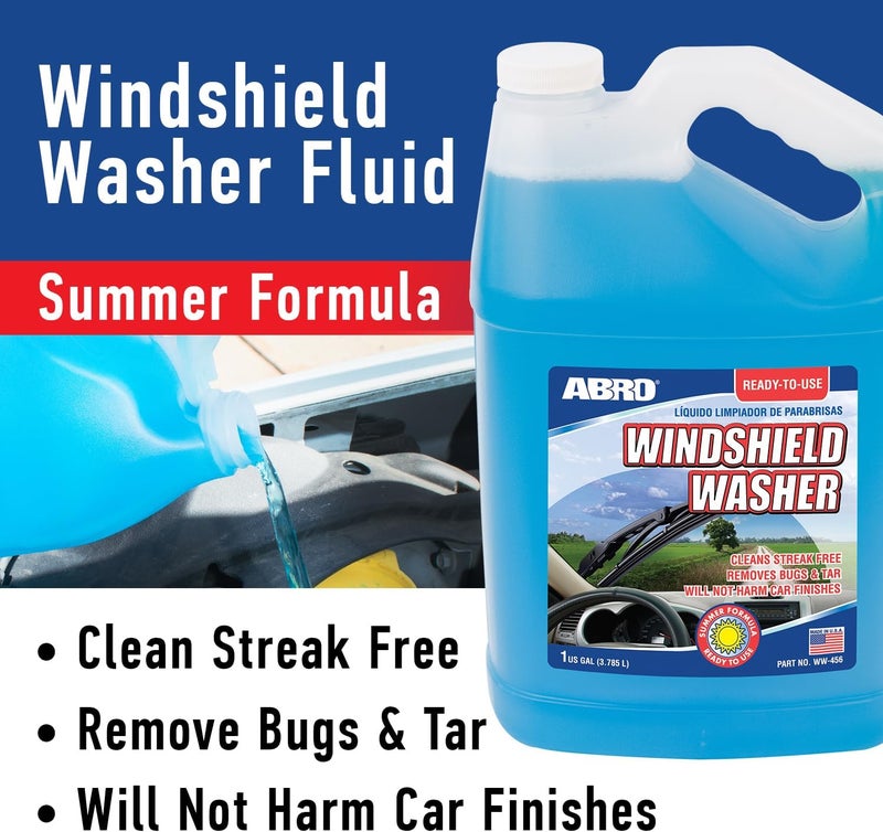ABRO Windshield Washer Fluid Ready to Use Formula  1 Gallon PreMixed StreakFree Cleanliness 2In1 Removes Bugs  Tar - Image 5