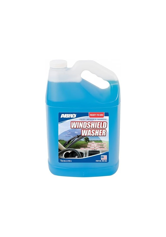 ABRO Windshield Washer Fluid Ready to Use Formula  1 Gallon PreMixed StreakFree Cleanliness 2In1 Removes Bugs  Tar - Image 1