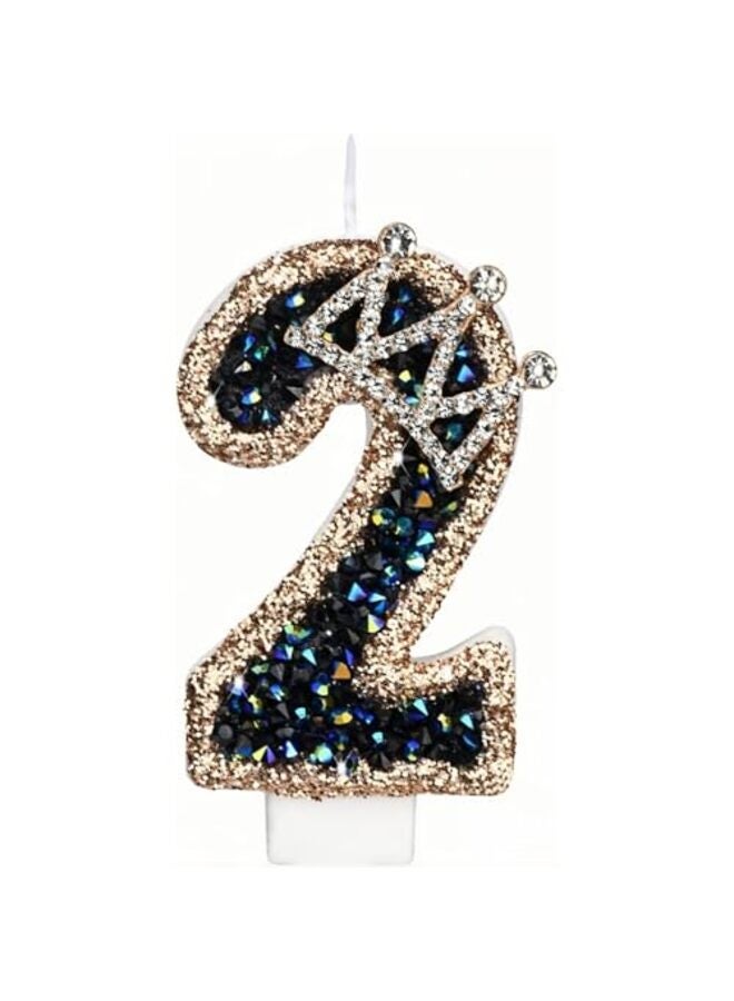 Birthday Candles for Cake, Number Candles for Birthday Cakes with Sparklers, 3.15" Large Cake Candles for Baby Girl/Boy Birthday, or Wedding Party Decorations (2#)