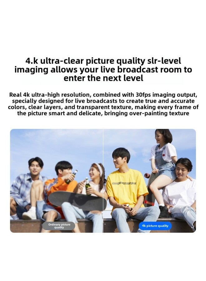 4K HD Live Video Conference Online Class Examination Camera Supports Horizontal Screen And Vertical Screen With Marks-Color:4k 9x Zoom - Image 4