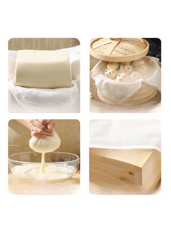Square Lock Edge Cotton Strand Bean Curd Cloth Steamer Bean Bag Cloth Bean Curd Milk Sweet Potato Powder Filter Cloth-Specifications:120*120cm Square Lock Edge  - Image 4