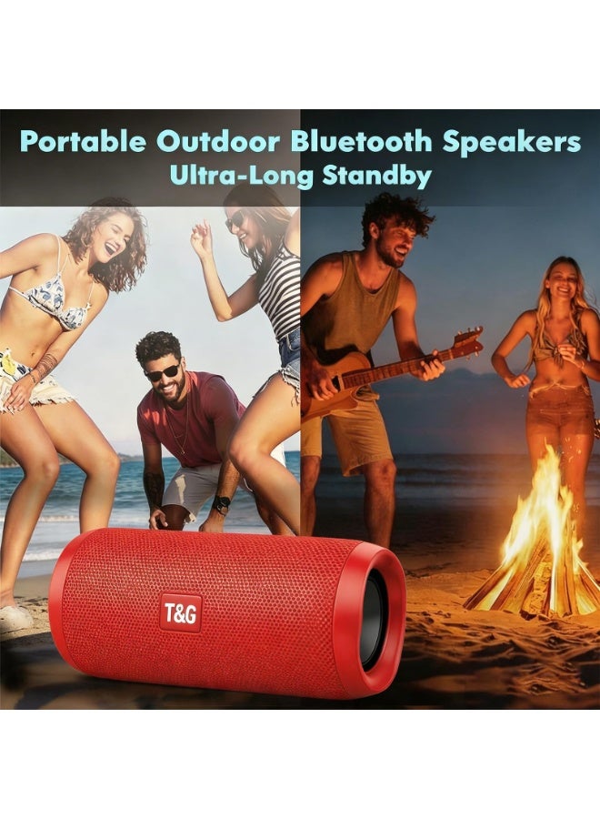 T&G 117 China Red High-Power Portable Wireless Speaker with Dual Speaker, TWS, FM Radio, and Hands-Free Call red - Image 3