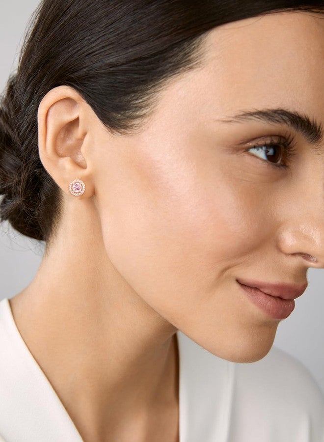 مينوتيا أقراط مينوتيا العصرية المطلية بالذهب الوردي للنساء والفتيات | أقراط دائرية الشكل | مجوهرات عصرية MNT0470PK_RG - Image 4