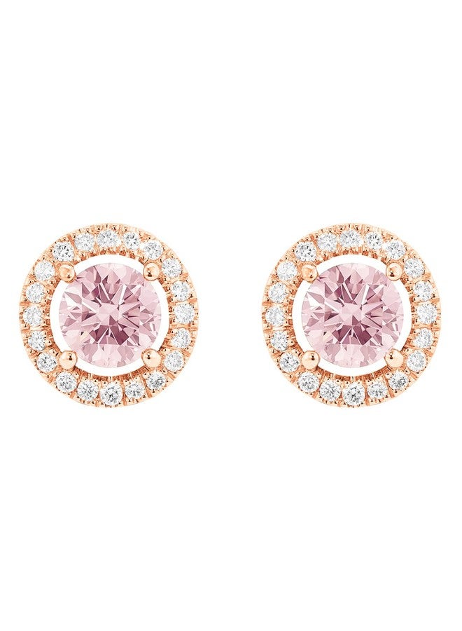 مينوتيا أقراط مينوتيا العصرية المطلية بالذهب الوردي للنساء والفتيات | أقراط دائرية الشكل | مجوهرات عصرية MNT0470PK_RG - Image 1