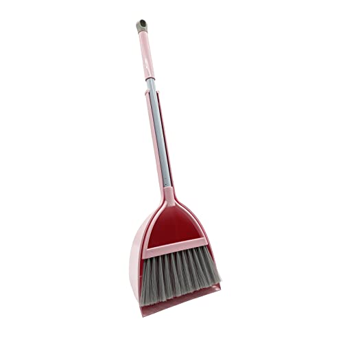 BSMstone Kids Broom and Dustpan Set-Mini Dustpan and Broom for Children Housekeeping Pretend Play Cleaning Tools Set (Pink) - Image 1