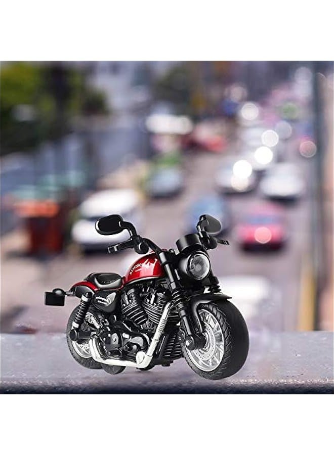 Mini Toy Motorcycle - Pull Back Toy Cars with Sound and Light Toy,Toy Motorcycles for Toddlers,Motorcycle Toys for Boys Age 3-9 (Red) - Image 2