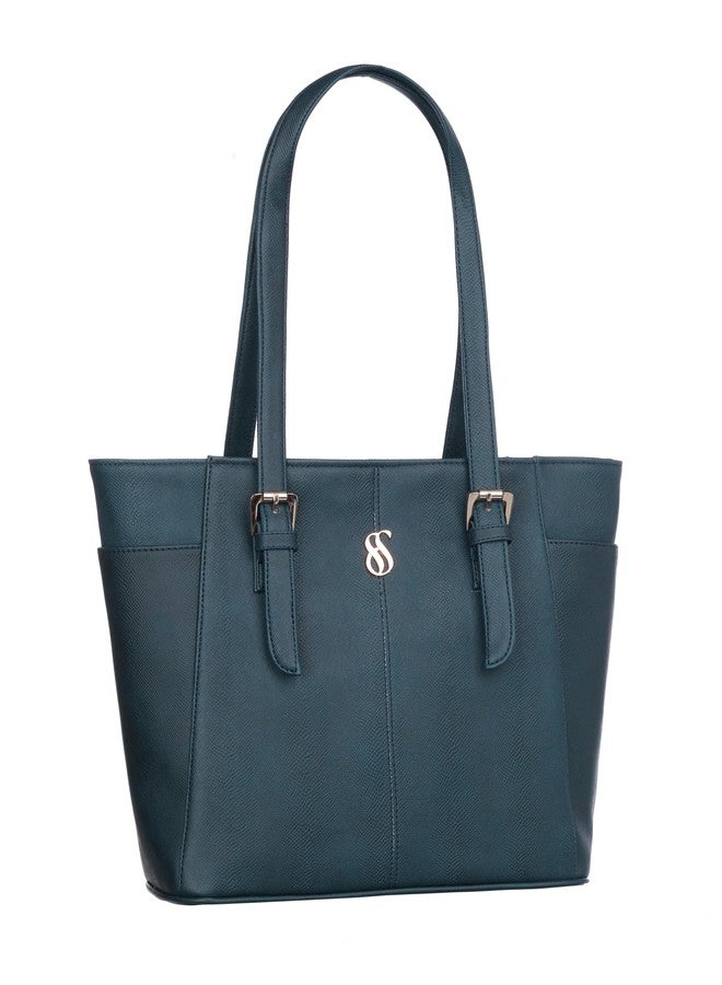 Fostelo Women's Charlotte Satchel Tote Handbag for Women | Ladies Purse | Stylish Shoulder Bag | Gift For Women | Blue - Image 1