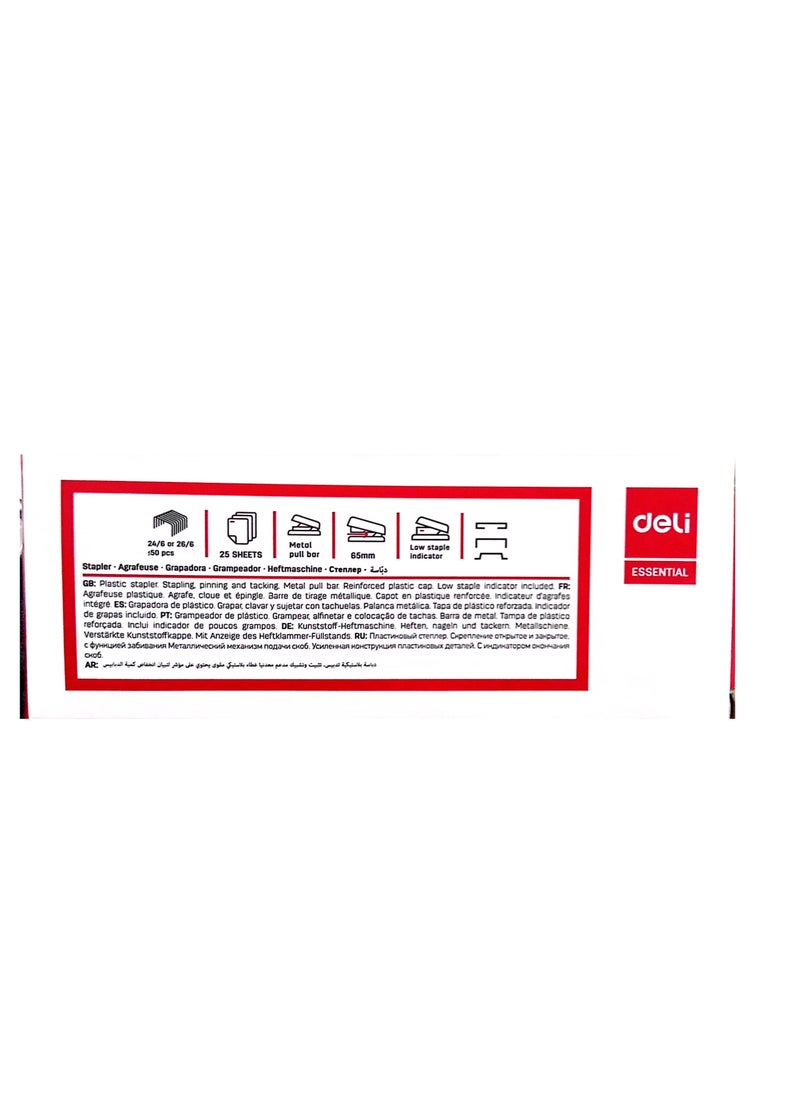 Deli - Deli 25 Sheets Stapler 0306 for 24/6,26/6 Blue - Image 1