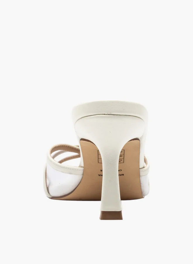فلورا بيلا من شو إكسبرس Solid Cross Strap Slip-On Sandals with Flared Heels