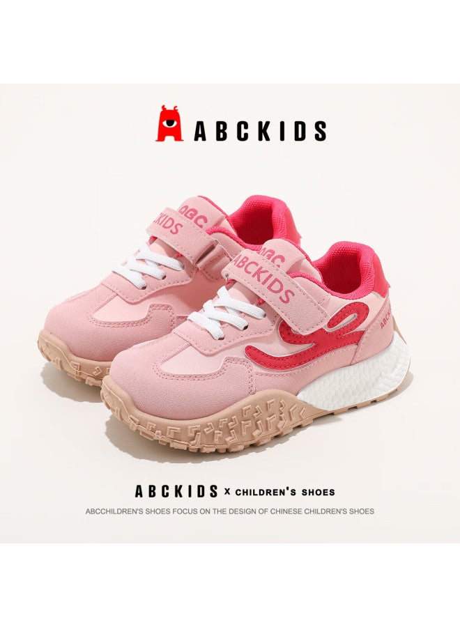 Abc Kids Kids Sports Casual Shoes Non-slip Anti-collision Sole Trendy Comfortable Running Shoes Sy533603647py Pink Rose Size 35 - Image 1