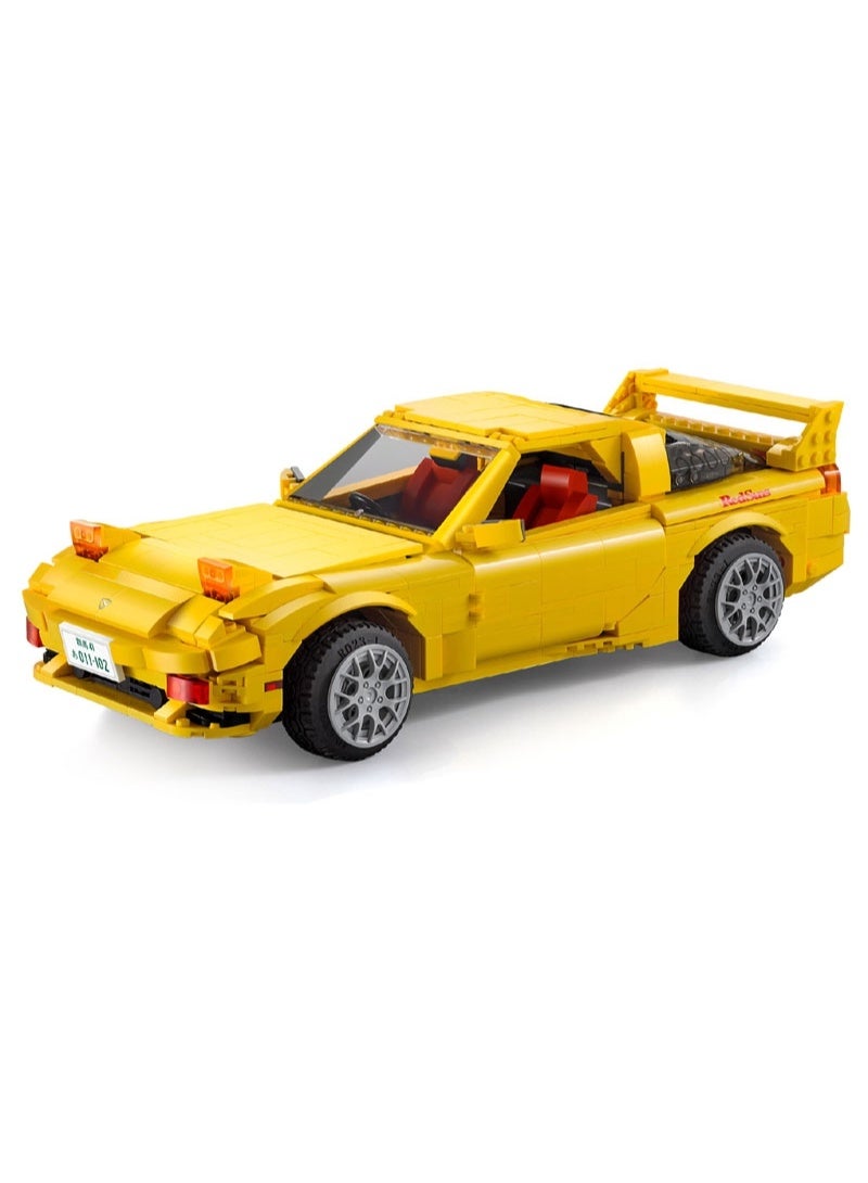 CaDA Toy Building Blocks Yellow Mazda Initial-D FD3S RX-7 Car Officially licensed C61023W 1655pcs for +8 Years old - Image 1