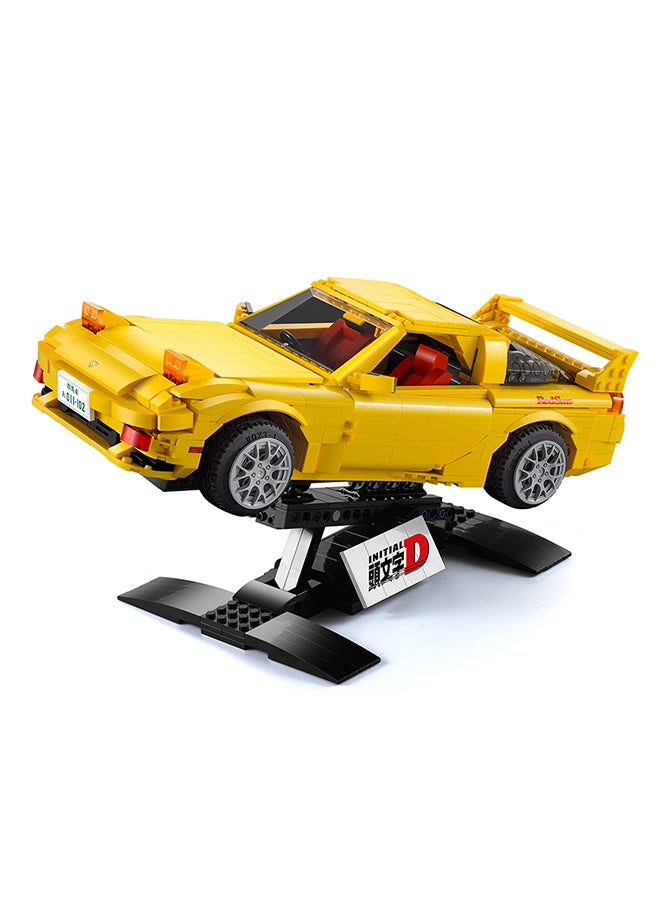 CaDA Toy Building Blocks Yellow Mazda Initial-D FD3S RX-7 Car Officially licensed C61023W 1655pcs for +8 Years old - Image 4