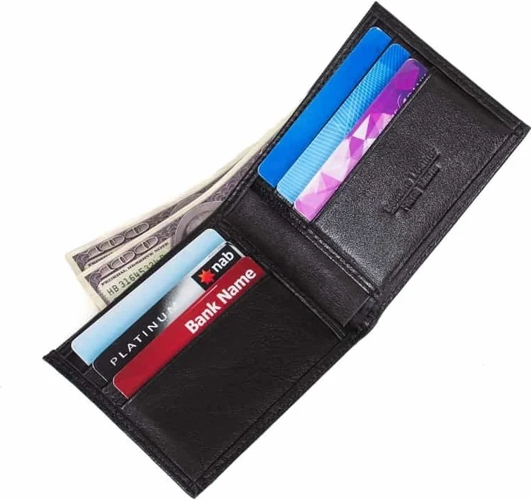 Adelina Bags Adelina Luxury Kangroo Genuine Leather Black Wallet with Card Holder Compartment, Coin Compartment and RFID Blocker