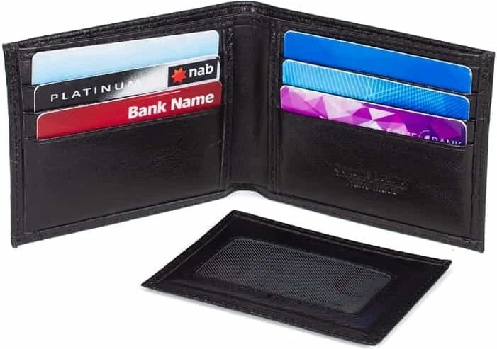 Adelina Bags Adelina Luxury Kangroo Genuine Leather Black Wallet with Card Holder Compartment, Coin Compartment and RFID Blocker