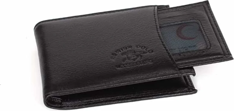 Adelina Bags Adelina Luxury Kangroo Genuine Leather Black Wallet with Card Holder Compartment, Coin Compartment and RFID Blocker