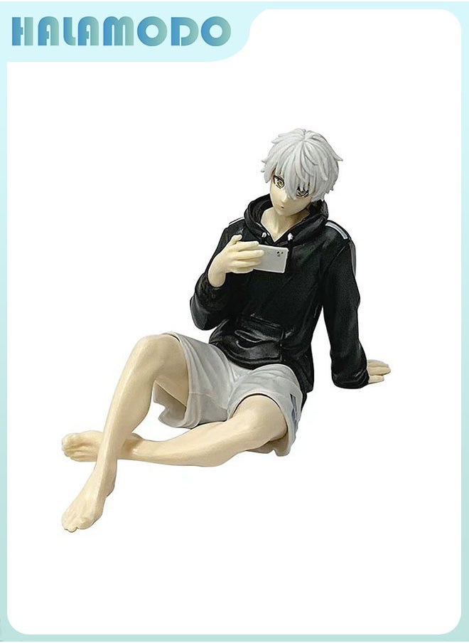 HALAMODO Blue Lock Seated Palm-sized Nagi Seishiro Anime Figure, Ideal Desk and Car Decoration Gift 8.5 cm  - Image 1