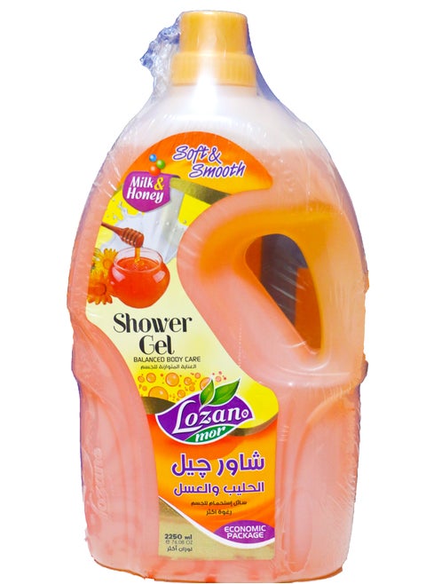Lozan Shower Gel Milk & Honey - 2250 Ml + Lofa Multi Color