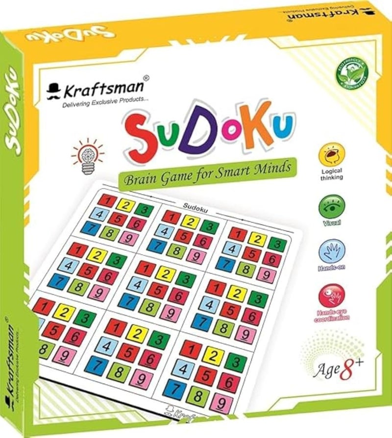 Braintastic Sudoku Board Game for Kids Adults Family Interesting Mind Game for Home Travel Super Fun to Play 2-4 Players Age 8+ Years (Sudoku) - Image 1
