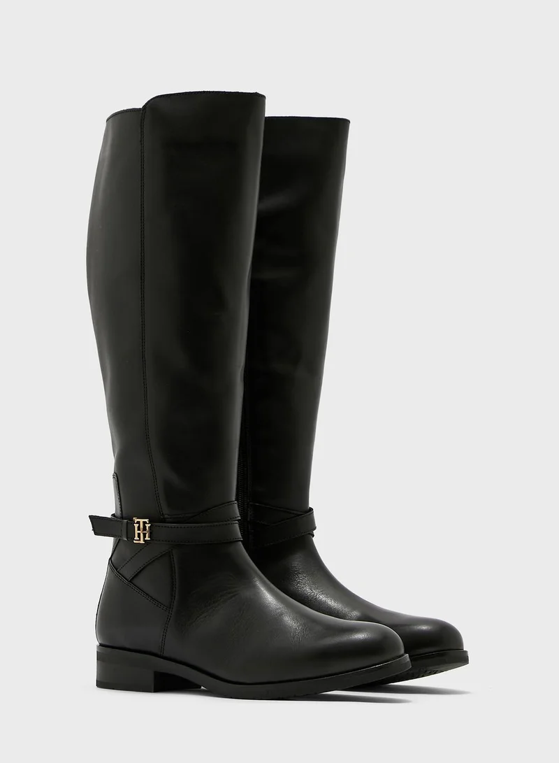 TOMMY HILFIGER Low Heel Knee Boots