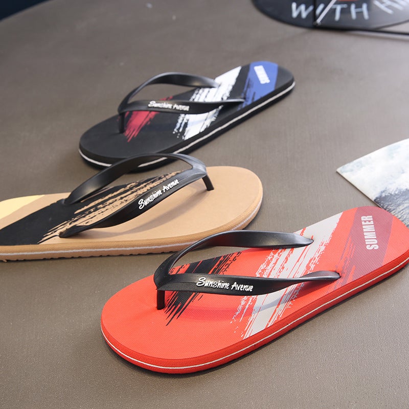 Slippers Flip-Flops Men'S Non-Slip Summer Distinctive Seaside Wear Trendy Soft Bottom Clip-Off Swimming Soft Bottom Beach Slippers - Image 3