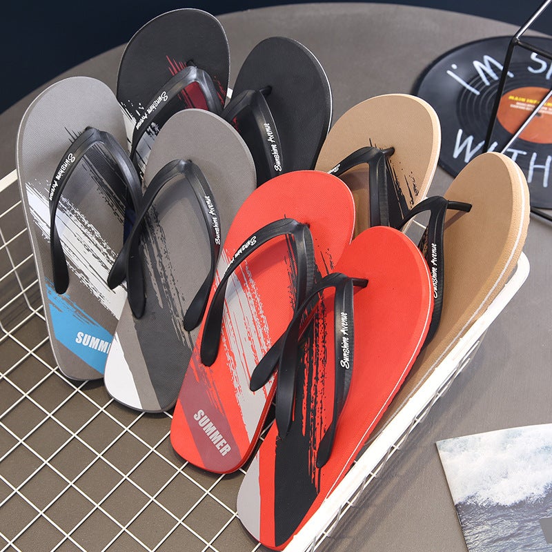 Slippers Flip-Flops Men'S Non-Slip Summer Distinctive Seaside Wear Trendy Soft Bottom Clip-Off Swimming Soft Bottom Beach Slippers - Image 2