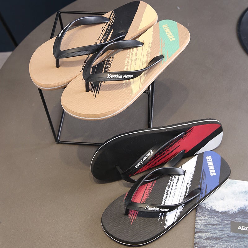 Slippers Flip-Flops Men'S Non-Slip Summer Distinctive Seaside Wear Trendy Soft Bottom Clip-Off Swimming Soft Bottom Beach Slippers - Image 4