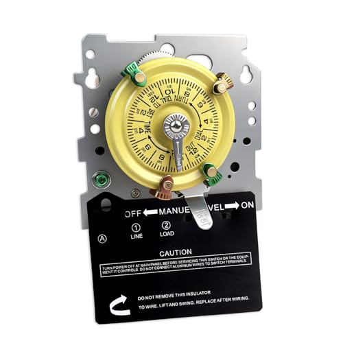 Bxmgr T101M Pool Timer Mechanism Only, Pool Pump Timer, 120V 2HP SPST 40A Time Switch, 24 Hour 12 ON/Off for Pool Pump, Heavy-Duty Mechanical Time Switches,Time Switch Mechanism Only, 5 Years Warranty - Image 1