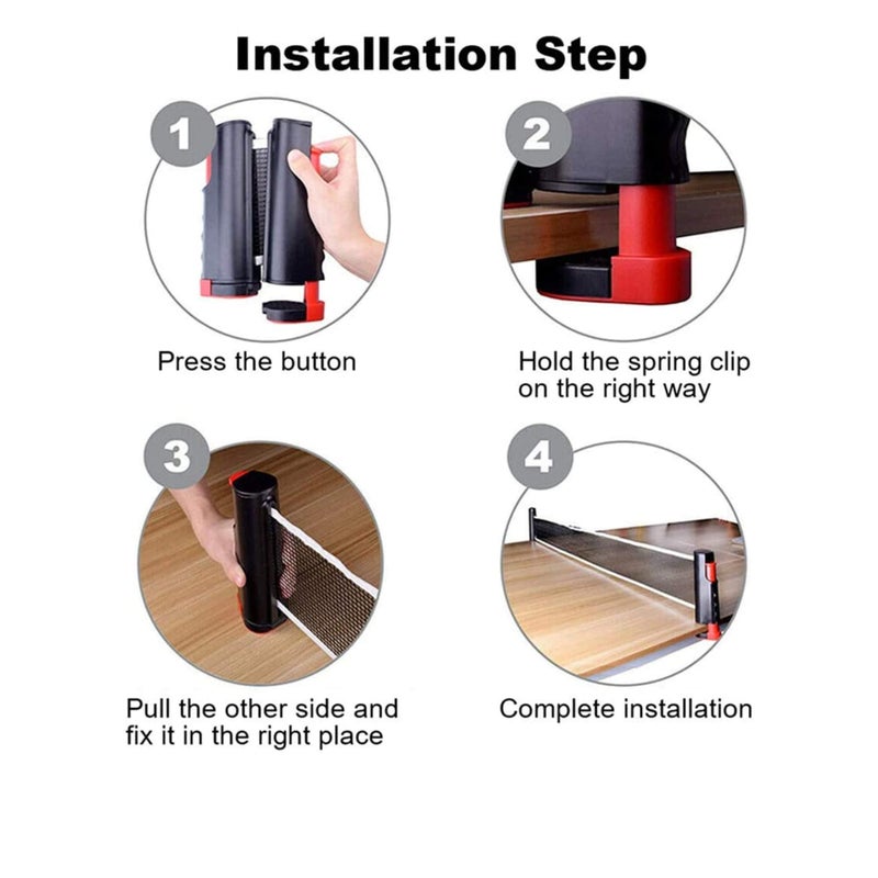 SOLARAE شبكة تنس طاولة قابلة للسحب محمولة / ملحق بديل لكرة الطاولة - Image 4