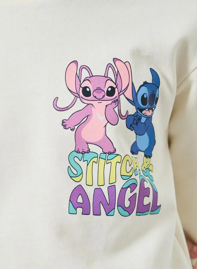 Styli Girls Lilo and Stitch Graphic Cotton Sweatshirt