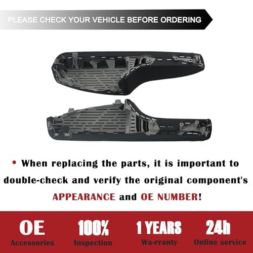 TQPONLY Front Armrest Door Panel Trim (1 Pair) | Compatible with 2011-2024 Chrysler 300 Dodge Charger Inside Left Driver & Right Passenger Side Door Pull Handle | Replaces 1WK36DX9AB 1WK36DX9AA - Image 4