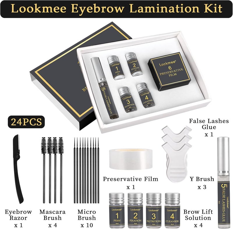 Lookmee Eyebrow Lamination Kits, Professional Instant Eyebrow Lift Kit, At Home DIY Long Lasting Eyebrow Perming Kit for Fuller and Messy Eyebrows - Image 3